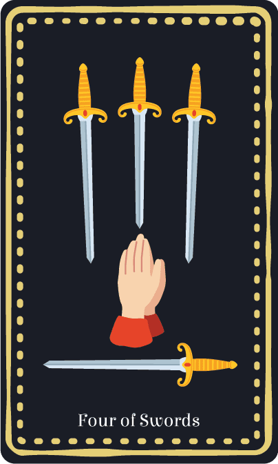 소드 4 (Four of Swords) 타로 카드